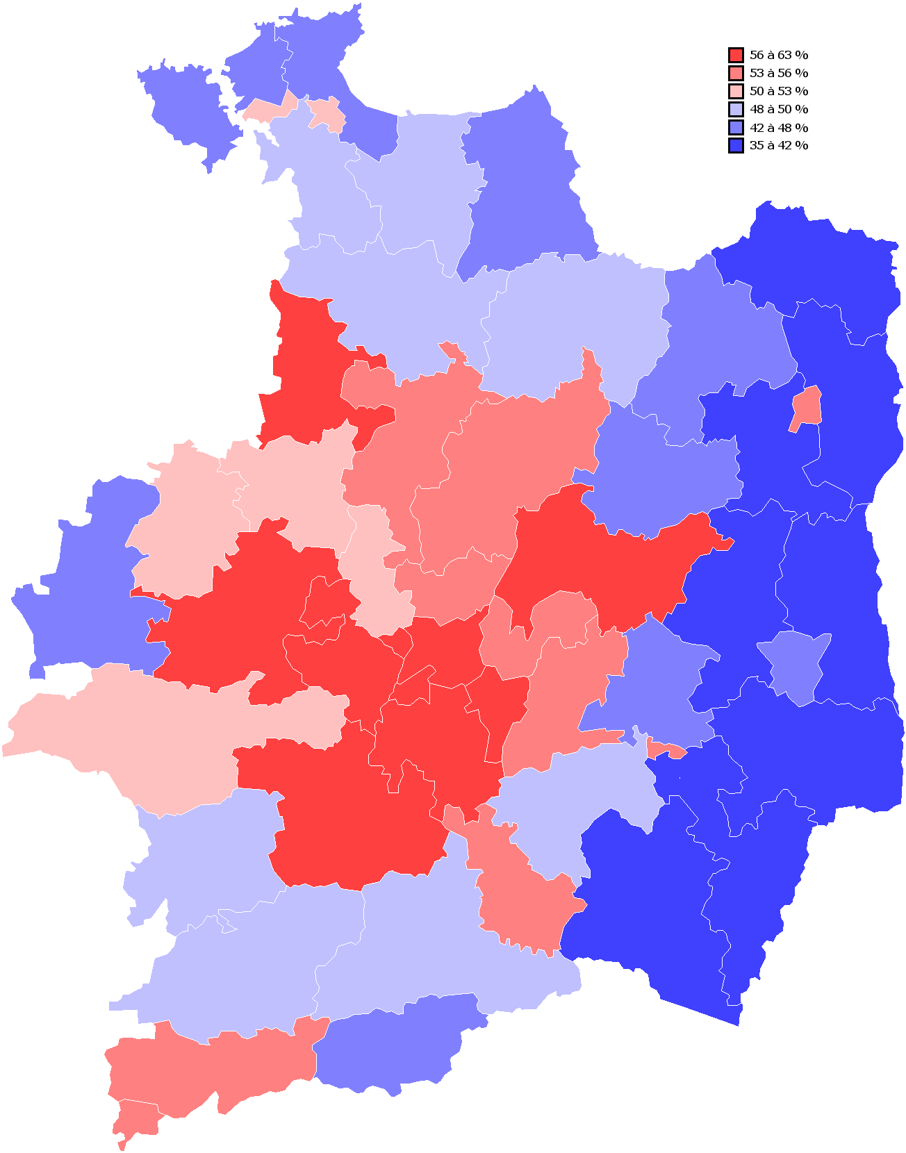 Résultats de Ségolène Royal par canton au 2ème tour